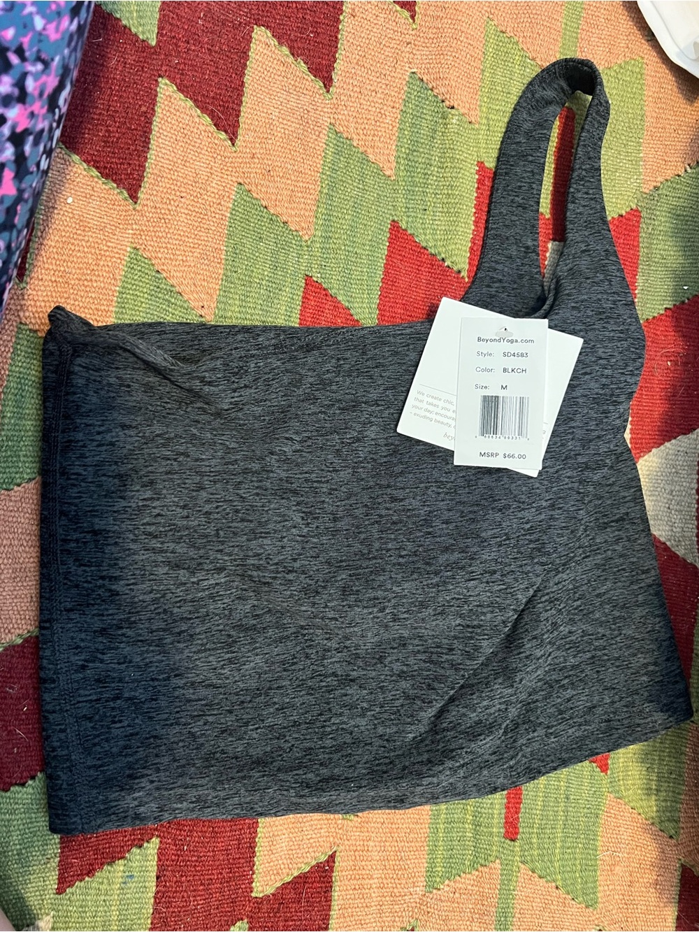 Beyond Yoga Black Heather Sports Bra